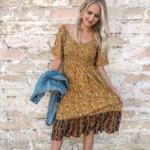 Pink Blush mustard color dress